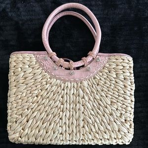 Brighton Dusty Pink Straw Hans Bag